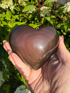 Rainbow Obsidian Heart Carving