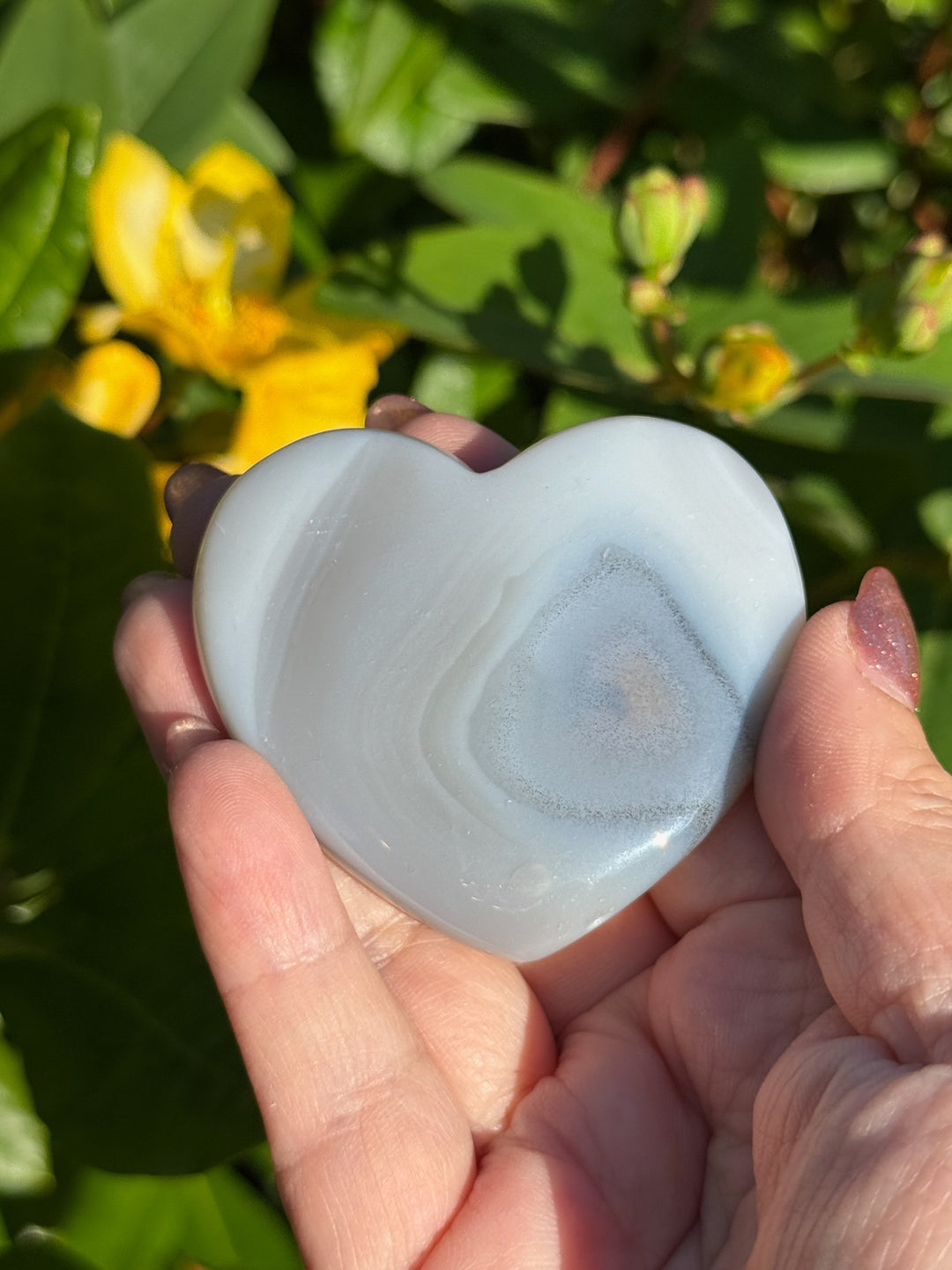 Druzy Agate Heart Carving