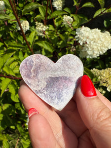 Purple Lepidolite Mica Heart Carving