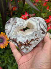 Load image into Gallery viewer, Druzy Crazy Lace Agate Heart with Stand

