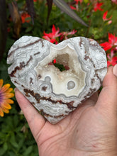 Load image into Gallery viewer, Druzy Crazy Lace Agate Heart with Stand
