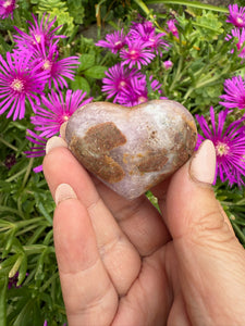 UV Reactive Pink Aragonite Heart Carving