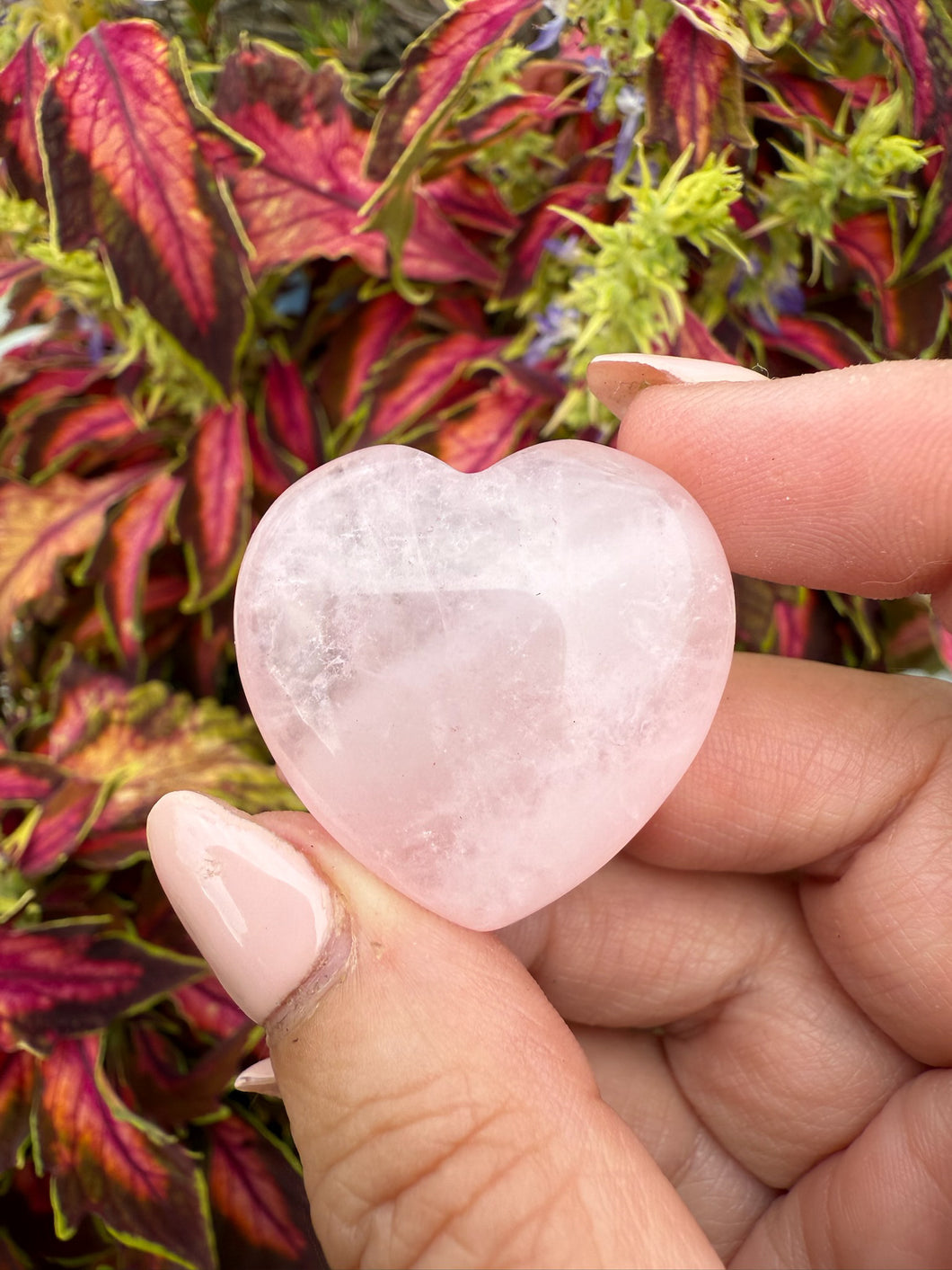 Rose Quartz Heart Carving