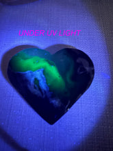 Load image into Gallery viewer, UV Reactive Volcano Agate Heart Carving
