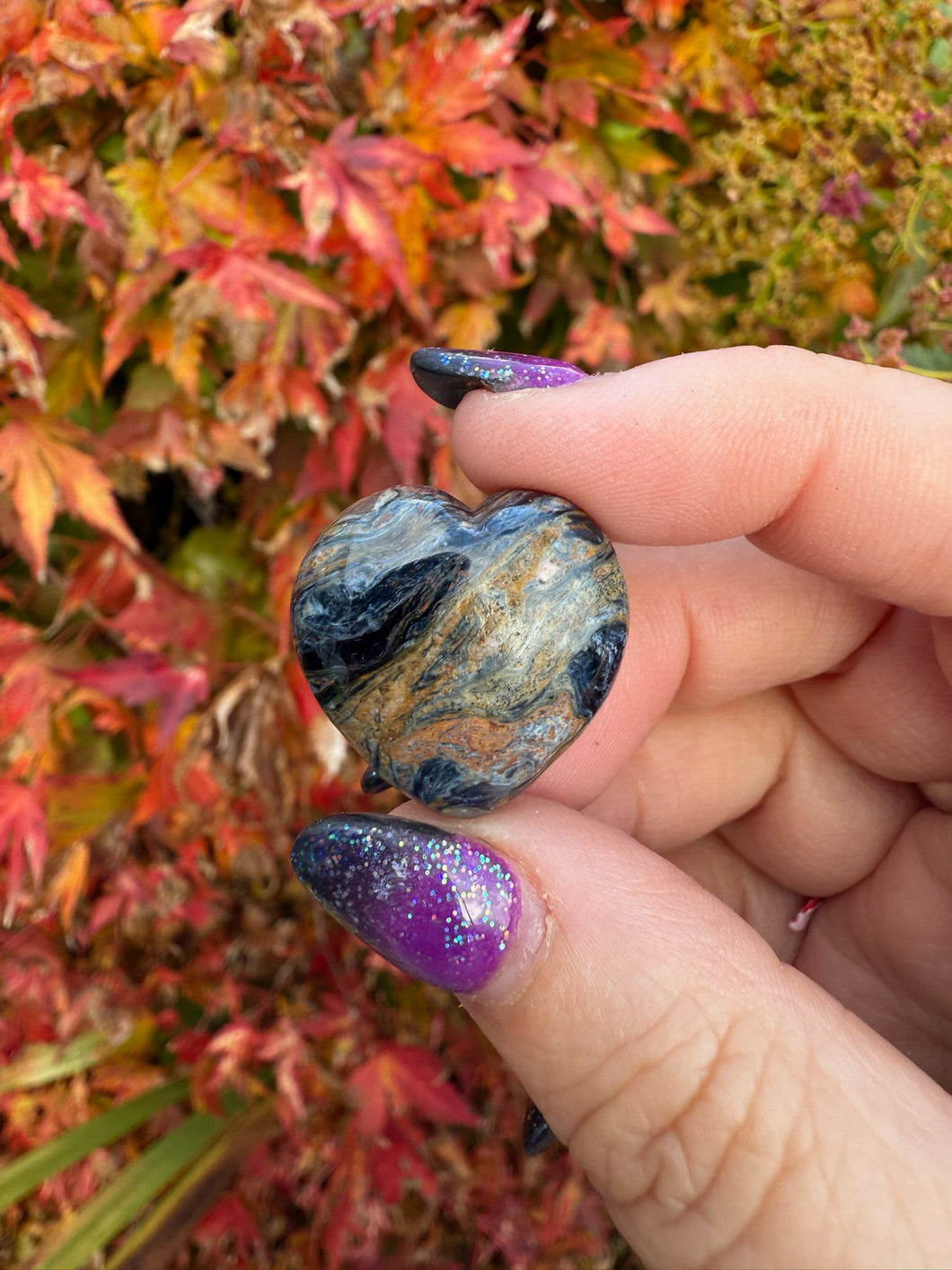 Pietersite Puff Pocket Heart Carving