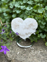 Load image into Gallery viewer, Druzy Quartz Heart Carving with Stand:
