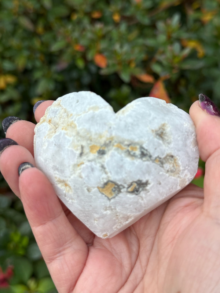 Druzy Quartz Heart Carving with Stand: