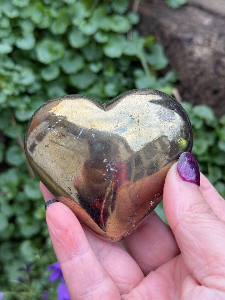 Chalcopyrite Heart Carving