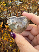 Load image into Gallery viewer, Garden Quartz Lodolite Heart Carving

