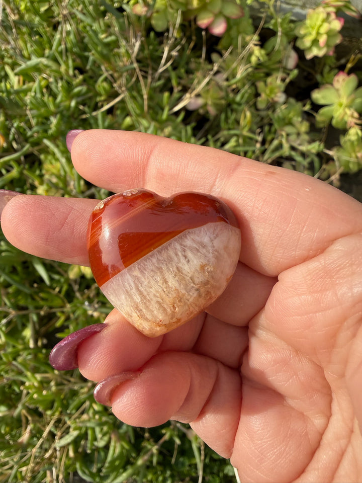 Pocket Carnelian Heart Carving
