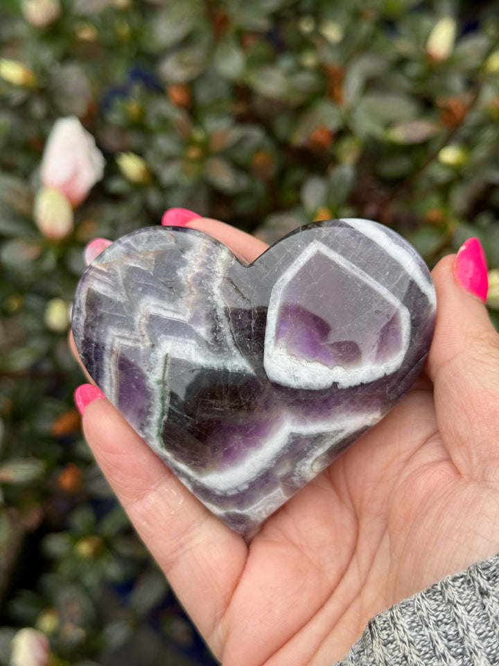 Dream Chevron Amythyst Heart Carving