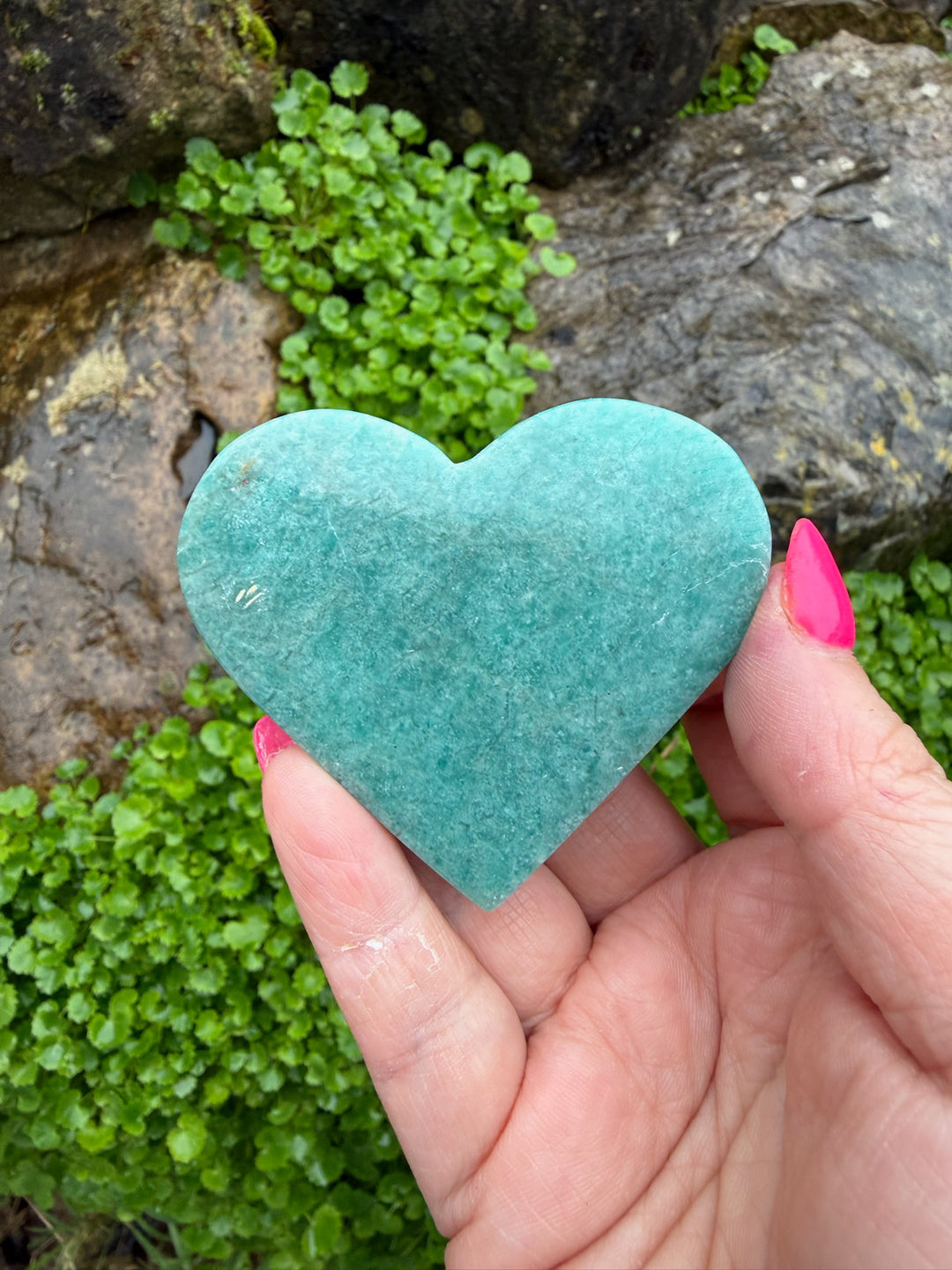 Amazonite Heart Carving