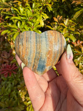 Load image into Gallery viewer, Aquitaine Lemurian Blue Onyx Heart Carving
