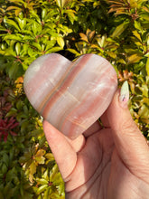 Load image into Gallery viewer, Banded Pink Calcite Heart Carving
