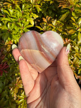 Load image into Gallery viewer, Banded Pink Calcite Heart Carving
