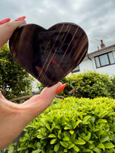 Load image into Gallery viewer, Midnight Lace Obsidian Heart Carving with Stand
