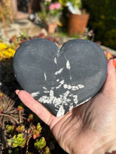 Load image into Gallery viewer, Unusual Chrysanthemum Stone Heart Carving with Stand
