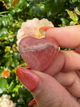 Load image into Gallery viewer, Flat Back Rhodochrosite Heart Carving Cabachon
