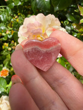 Load image into Gallery viewer, Flat Back Rhodochrosite Heart Carving Cabachon
