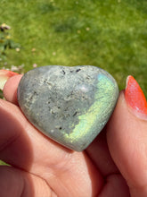 Load image into Gallery viewer, Gold Flash Labradorite Heart Carving from Madagascar
