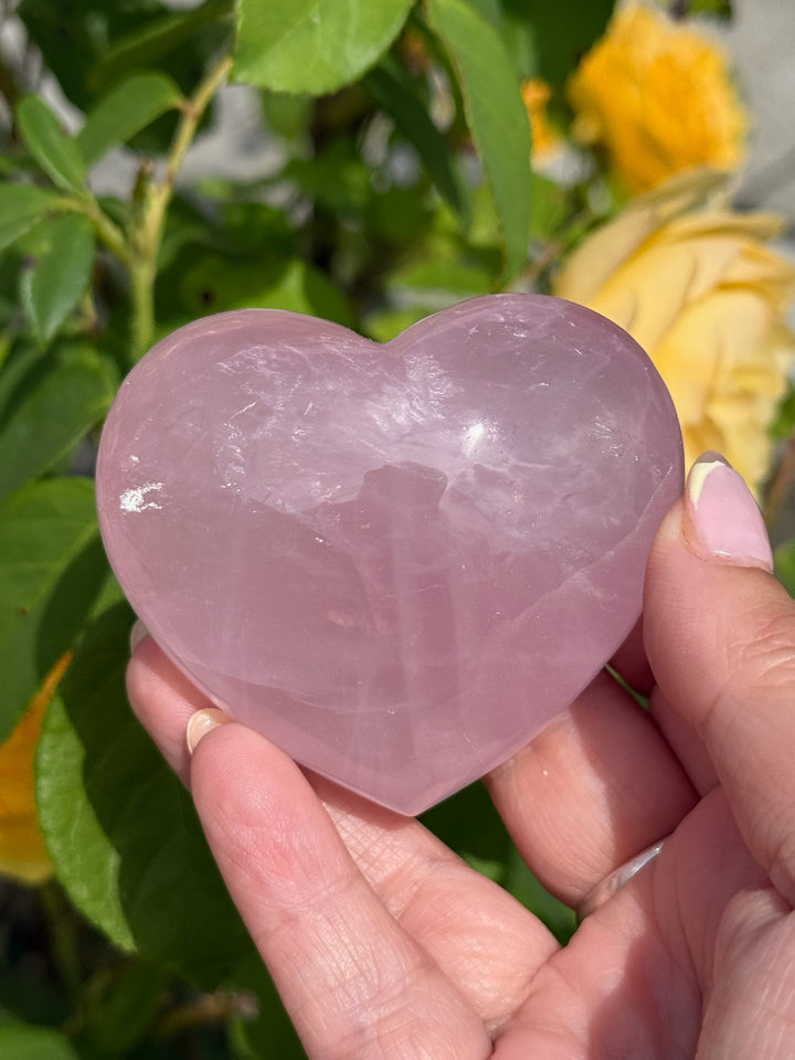 Quality Rose Quartz Heart on Stand
