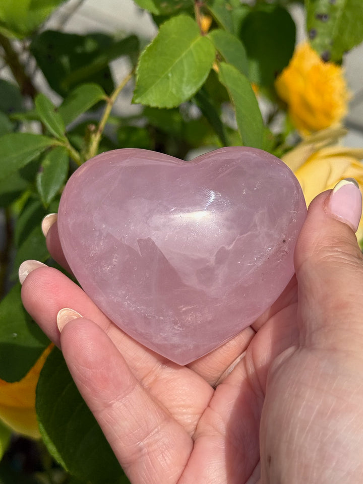 Quality Rose Quartz Heart on Stand