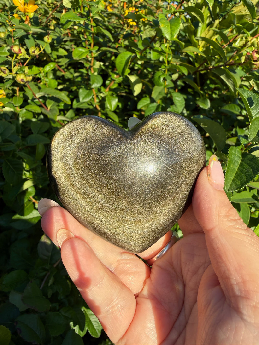 Gold Sheen Obsidian Heart