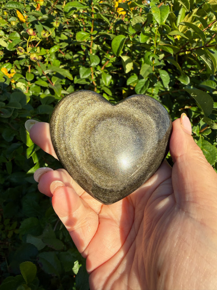 Gold Sheen Obsidian Heart