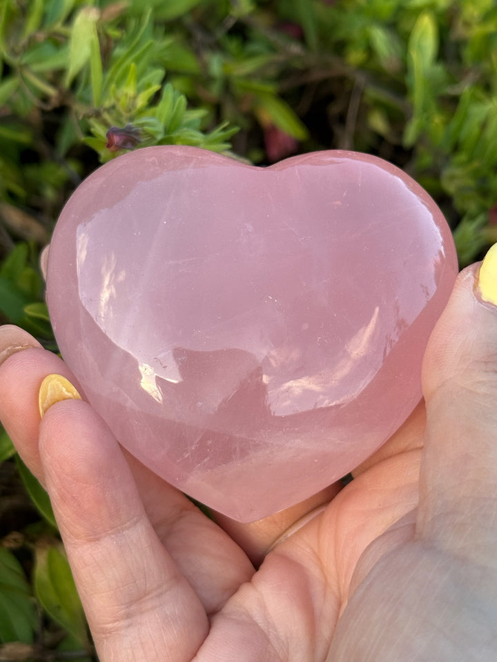 Rose Quartz Heart Carving on Stand
