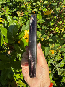 Lepidolite and Mica Moon Carving and Stand