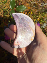 Load image into Gallery viewer, Purple Lepidolite Mica Moon Carving
