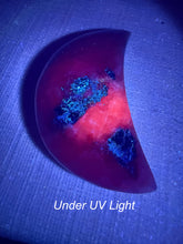 Load image into Gallery viewer, UV Reactive Pink Aragonite Moon Carving
