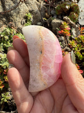 Load image into Gallery viewer, Uv Reactive Pink Aragonite Moon Carving
