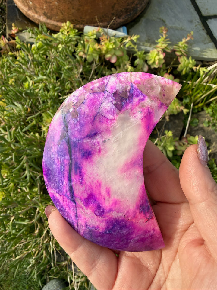Enhanced Moonstone Moon Carving