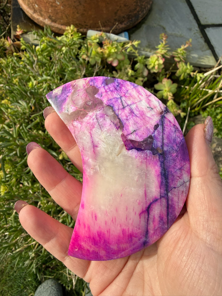 Enhanced Moonstone Moon Carving