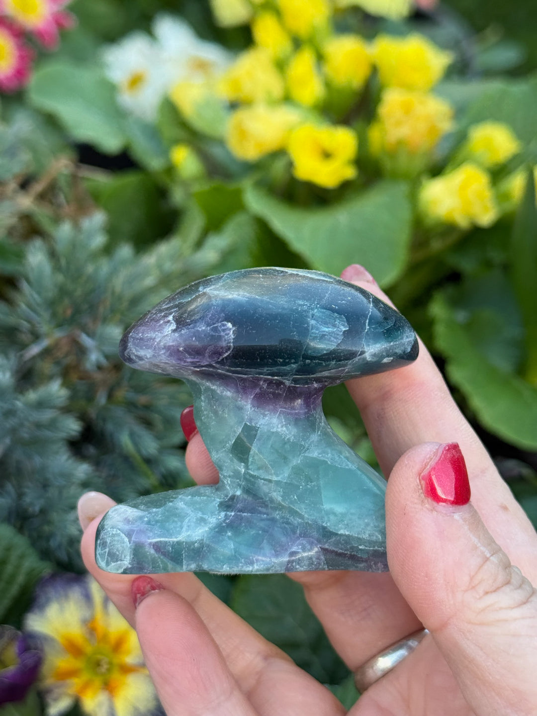 Fluorite Mushroom Carving