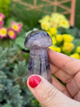 Load image into Gallery viewer, Rustic Hand Carved Fluorite Mushroom
