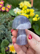 Load image into Gallery viewer, Hand Carved Purple Fluorite Mushroom Carving
