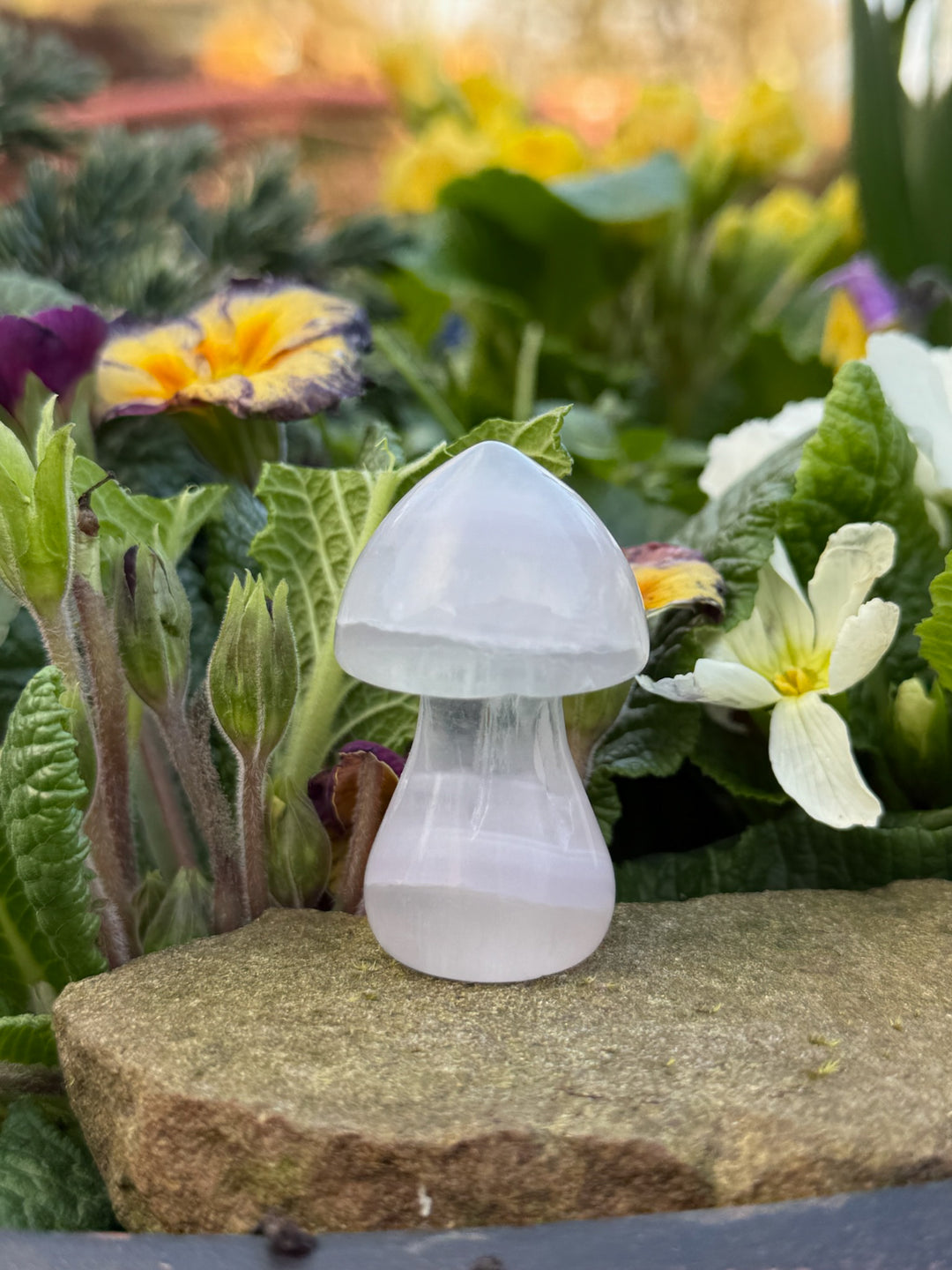 Lavender Fluorite Mushroom Carving