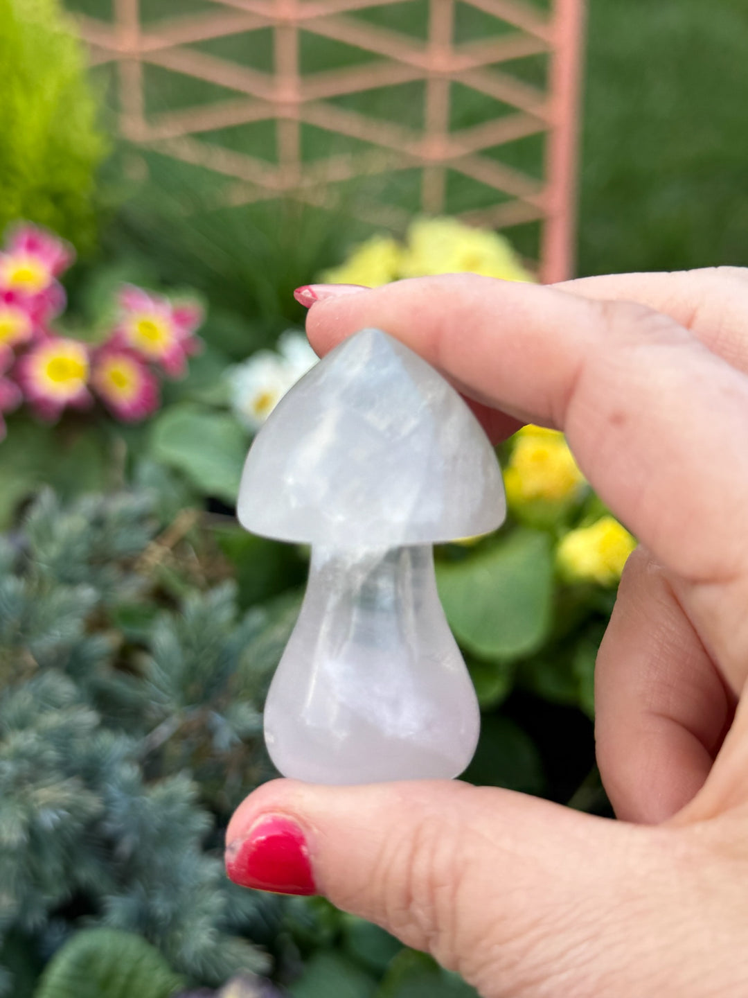 Lavenader Fluorite Mushroom Carving