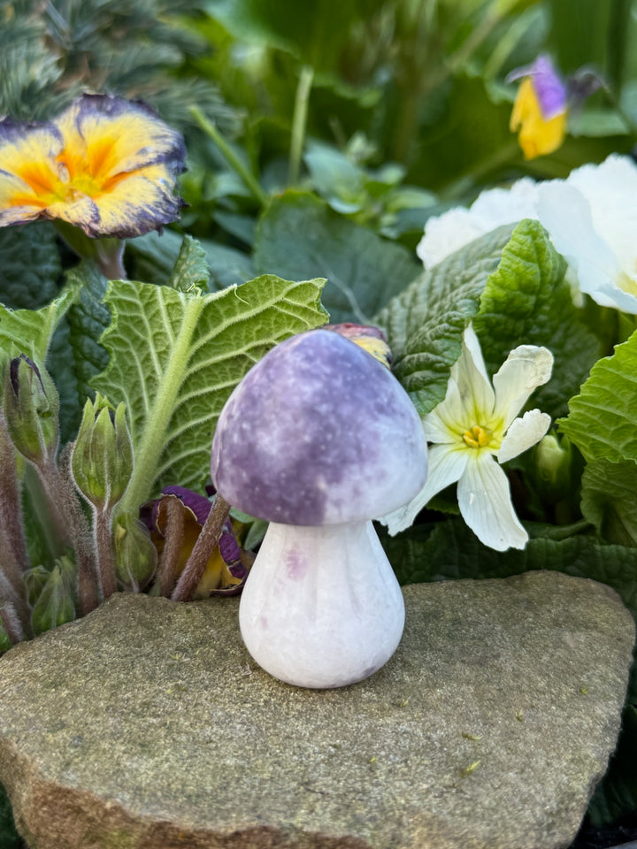 Lepidolite Mushroom Carving