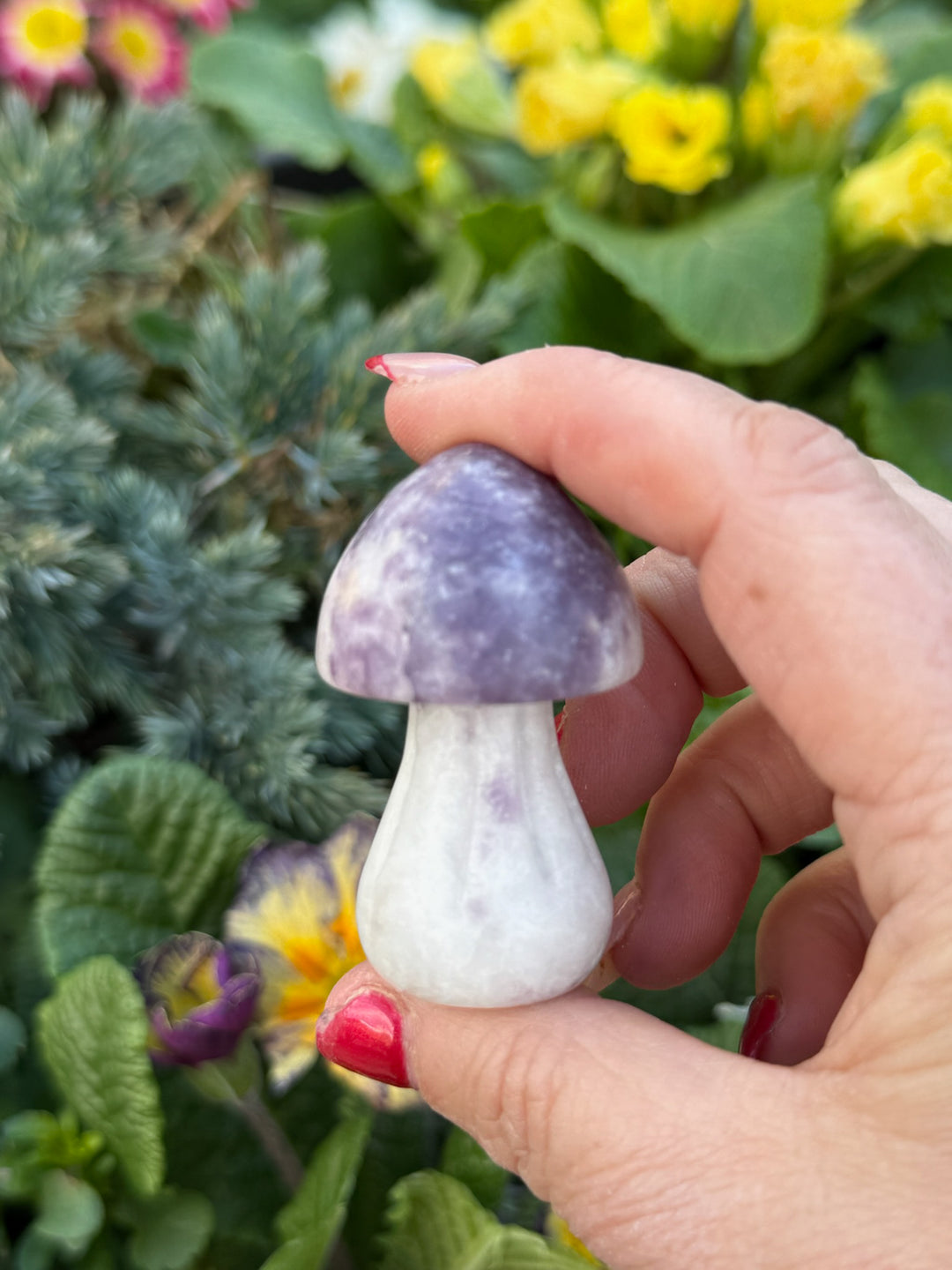 Lepidolite Mushroom Carving