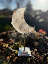 Load image into Gallery viewer, Smoky Quartz Moon Carving on Stand
