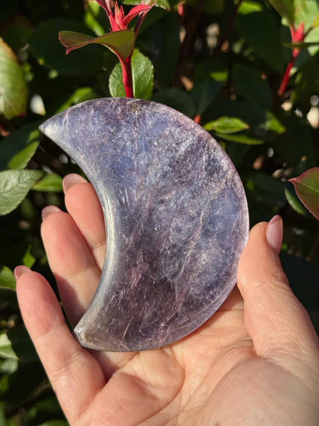 Gemmy Purple Lepidolite Mica Moon