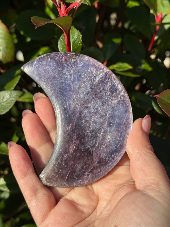Gemmy Purple Lepidolite Mica Moon