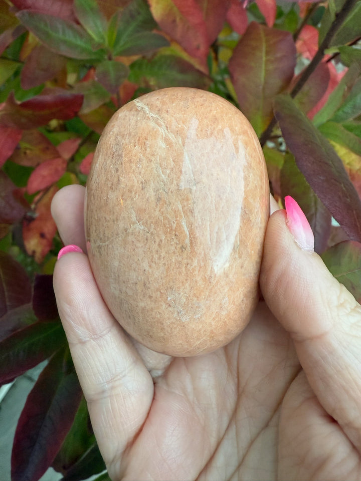 Peach Moonstone Palmstone with Sheen