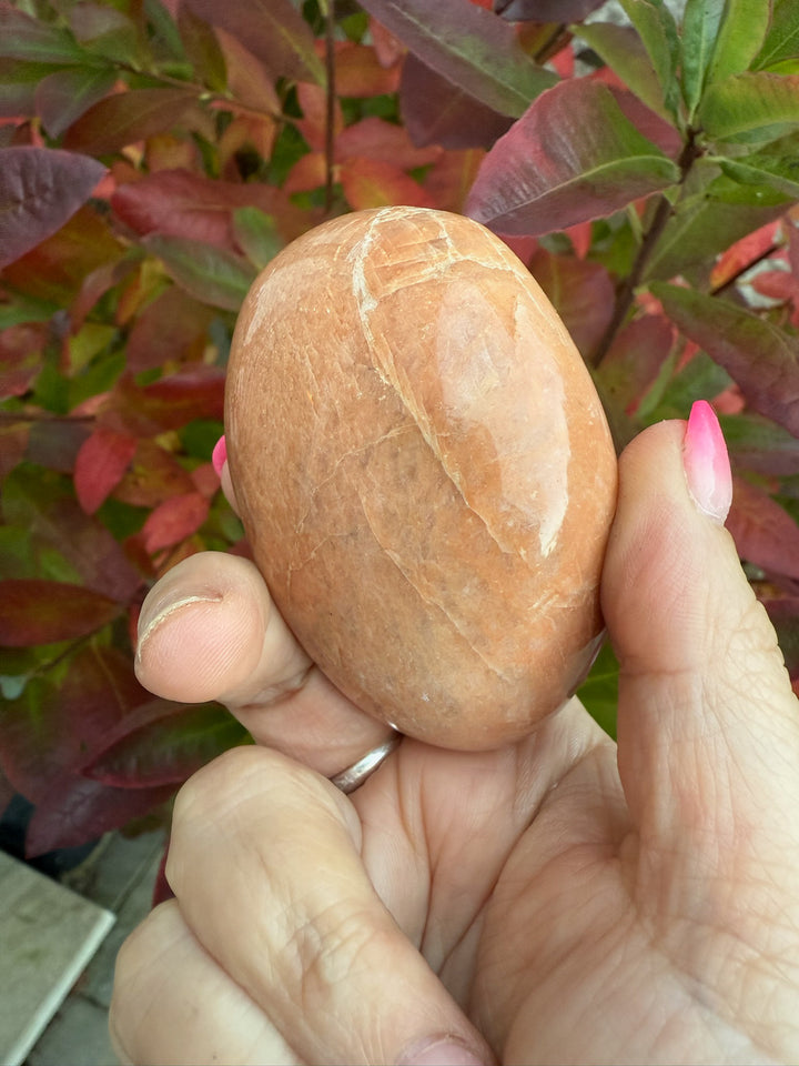 Peach Moonstone Palmstone with Sheen
