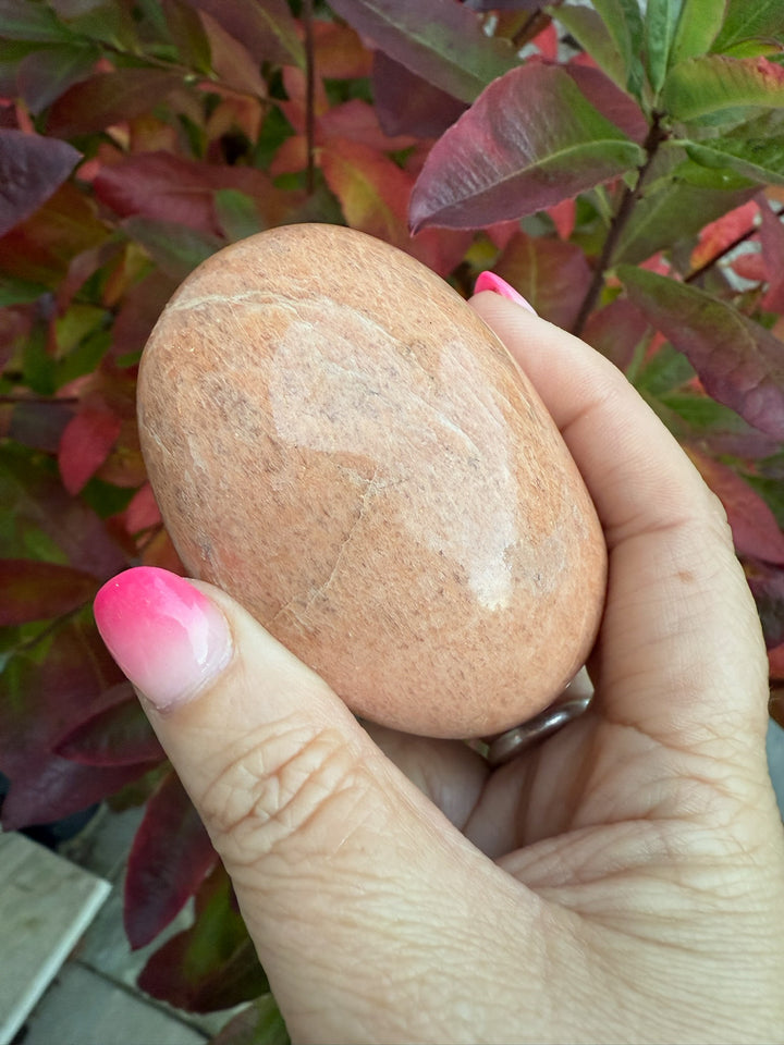 Peach Moonstone Palmstone with Sheen