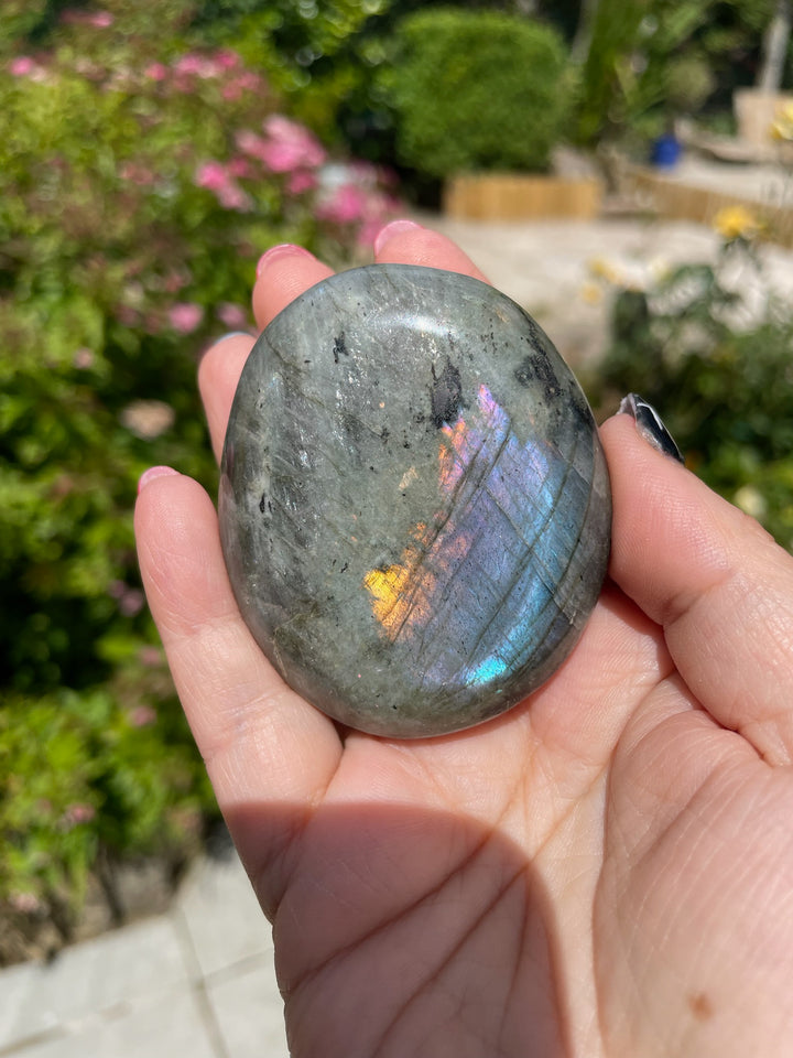 Purple Flash Labradorite Palmstone