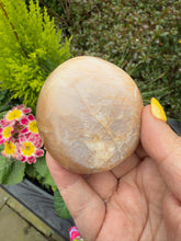 Load image into Gallery viewer, Peach Moonstone Palmstone with Sheen
